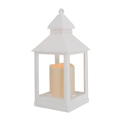 China Home Decortion Outdoor Indoor Using Vintage Plastic Hanging Sconce Battery Operated Lantern With Candle for sale