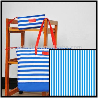 China Waterproof White 420d Oxford Blue Stripe Fabric for sale