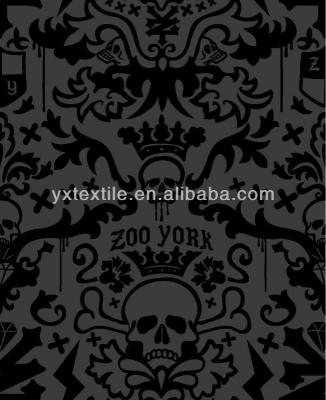 China Waterproof Polyester Taffeta Print Fabric Skull For Garment for sale