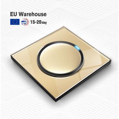 China Easy Installation YINKA Customized Factory Wholesale Overseas Warehouse High Quality Gold Tempered Glass Wall Switches Smart 4 Strip for sale