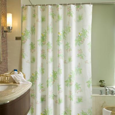 China Sustainable Odorless Shower Curtain With Curtain Ring, With 12 Holes Antirust PVC Shower Curtain Liner for sale