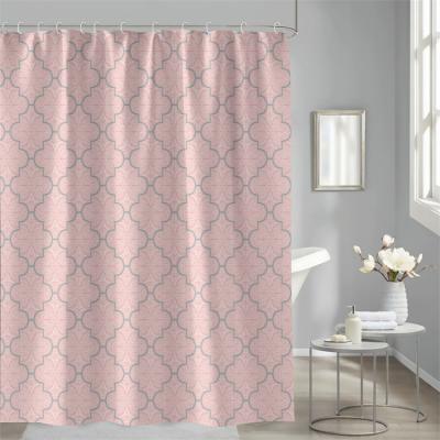 China Sustainable Fabric Shower Curtain With Rust Resistant Grommets, Machine Washable, Use For Bathtub / Stall for sale