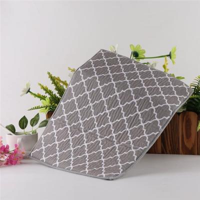 China Sustainable 30*40 Gray Dining Table Used Absorbent Dish Drying Microfiber Table Mat for sale