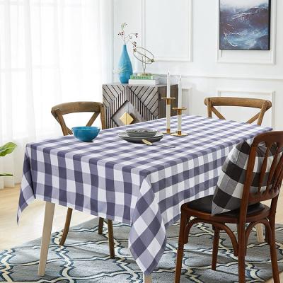 China Checkered Oilproof Table Cover Oil Proof Puddle Resistant Wipeable Table Cloth Rectangle Microfiber Tablecloth for sale