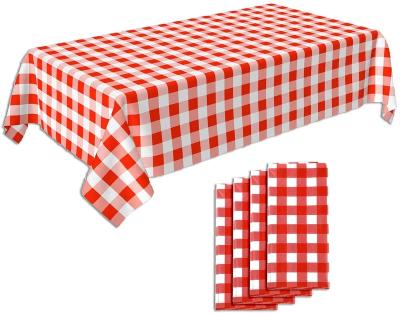 China Water Proof Oil Stain Make Easy Clean Wipeable PEVA Table Cover For Dining Resistant Red Gingham Tablecloth for sale