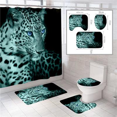 China Viable Accessories Covers, Toilet Lid Cover and Bath Mat Waterproof Shower Curtain Non-Slip Set for sale