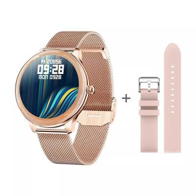 China Touch Screen Fashion 1.09 inch Round Screen Double Straps Smart Bracelet For Women BT Calling Smart Watch V33 Fitness Heartrate for sale