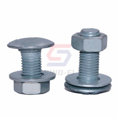 China Easily Assembled Hot Dip Galvanized Guardrail Accessories Grade 8.8 Bolt And Nut For Highway for sale