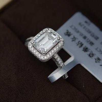 China DEF-van het de Juwelen18k Witgoud van Kleurenmoissanite Diamant van de de Rings de Smaragdgroene Besnoeiing voor Huwelijk Te koop