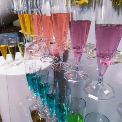 China Modern Wholesale Acrylic Champagne Glasses Round Clear Plastic Champagne Glass from HOMESWEET for sale