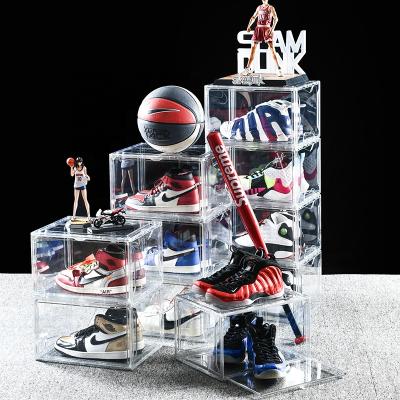 China HOMESWEET new viable wholesale clear plastic shoe sneakers storage box shoe container aj container with custom logo for sale