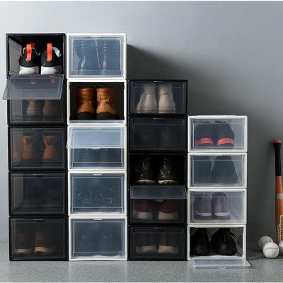 China Wholesale viable easy to assemble collapsible clear plastic shoe box for sale