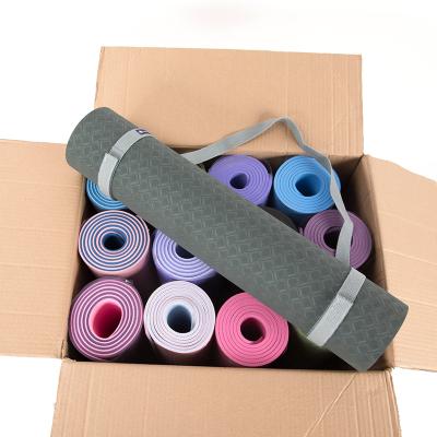 China Yoga Pilate Exercise Customized Eco Friendly Double Layer Eco Tape Yoga Mat , 6mm Own Design Yogamat for sale