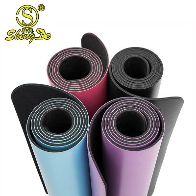 China China Manufacture Yoga Gym Exercise Colorful Pilates Anti Slip Natural PU Leather Yoga Mat for sale