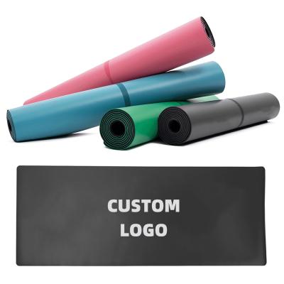 China Wholesale Exercise Pilate Yoga Mat Custom Leather Non Slip Exercise Logo PU Natural Rubber Yoga Mat for sale