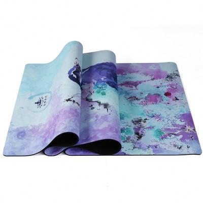 China 2021 Hot Sale Custom Printing Yoga Anti Slip Natural Rubber 5mm Suede Yoga Mat for sale