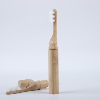 China Natural Toothbrush Moving Eco Friendly Bamboo Toothbrush With Toothbrush Case for sale