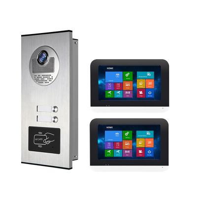 China Monitoring Outdoor 2 Buttons for Multifamily Factory Direct Doorbell with Waterproof Camera Touch Monitor video door phone Intercom System for sale