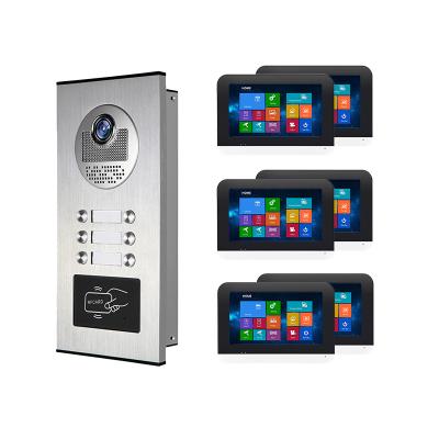 China Monitoring Outdoor 6 Buttons for Multifamily Factory Direct Doorbell with Waterproof Camera Touch Monitor video Intercom System for sale