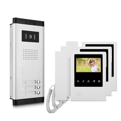 China Video intercom Factory supply 4 apartment  Video intercom Door bell Camera Video Doorbell Door Phone Kits Wired Video Intercom System for sale