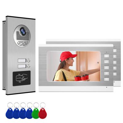 China Video intercom Factory supply 2 apartment  Video intercom Door bell Camera Video Doorbell Door Phone Kits Wired Video Intercom System for sale