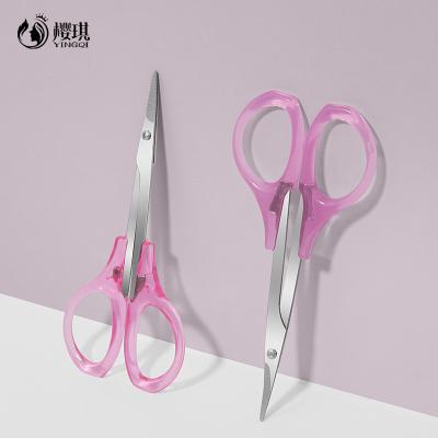 China Plastic Embroidery Handle Beauty Scissors Cuticle Nail Scissors Manicure Nail Care Scissors for sale