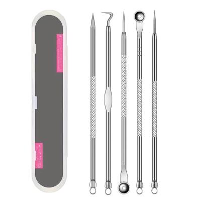 China Safe Face Care Tools Acne Blackhead Remove Stainless Comedone Extractor Needles Pimple Facial Needle Tool 5pcs for sale