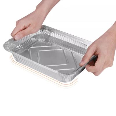 China Fast Food Multi Container Aluminum Foil Container Grid Oval Aluminum Foil Packaging Price for sale