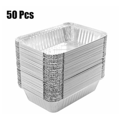 China 1100Ml Food Take Out Rectangle Aluminum Foil Container Disposable Aluminum Food Container With Cover for sale