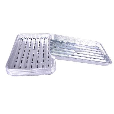 China Large Size Eco-friendly Aluminum Foil Container Food Dish Aluminum Pan BBQ Grill Tray for sale