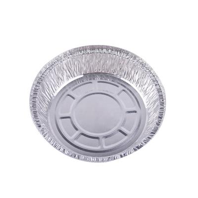 China 750ml 8 Round Disposable Food Aluminum Foil Food Containers Aluminum Foil Pizza Tray With Lid for sale