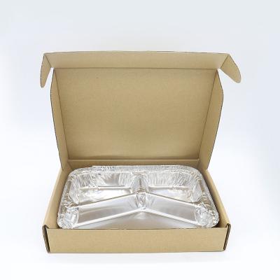 China Eco - Friendly Compartment Aluminum Container With Carton Box Outside for sale