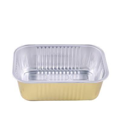 China 750ml Aluminum Foil Healthy Disposable Indian Food Containers Lunch Box Airline Meal Sealing Tray for sale