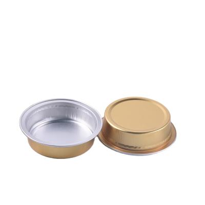 China OEM Logo Aluminum Food Grade Baking Pan Disposable Mini Aluminum Foil Container Colorful Cupcake / Baking Pan for sale