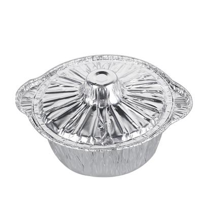 China Eco - Friendly Round Reinforce Disposable Aluminum Foil Salad Container Large Takeout Pan for sale