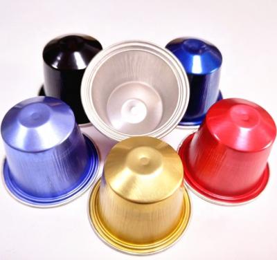 China Eco - Friendly Empty Aluminum Nespresso Coffee Capsule With Lids Aluminum Foil Coffee Capsules for sale