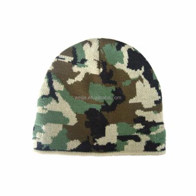 China Hot Selling Jacquard Acrylic Forest Camo Beanie Hat COMMON for sale