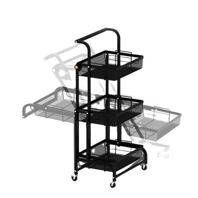 China Mobile multi-layer viable fruit and vegetable racks can be expandable floor-to-ceiling shelves cart bathroom bedroom living room sto for sale