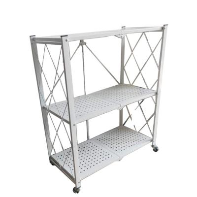 China Sustainable Cheap Space Saving Furniture Household Price Multifunctional Folding Kitchen Storage Shelf Trolley for sale