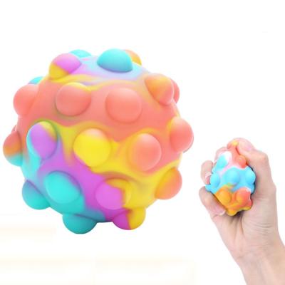 China Hot Release Pressure Ball Amazon Rainbow 3d Strain Balls Squish Ball Mesh Squish Sensory Ball Toy Silicone Popping Push Itting for sale