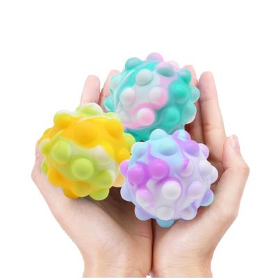 China 2022 Release Pressure Ball Wholesale Rainbow Toy Push Bubble Popping 3d Balls Stress Reliever Silicone Moveable Person Sensory Ball for sale