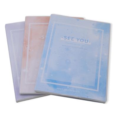 China Self-Adhesive Custom Logo School Stationery Saddle Stitching A5 Size Soft Cover Cheap Notebook for sale