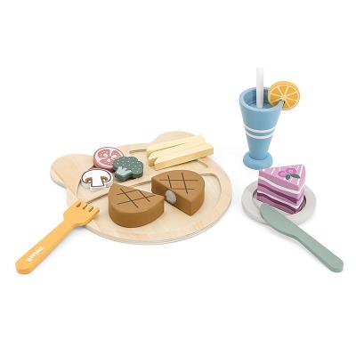 China Fun Entertainment Polarb Dessert Drinks Food Toy Baby Play House Wooden Kitchen Toy for sale