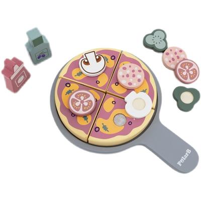 China Kitchen Wooden Toy Toddler Toy Pizza Fun Entertainment Simulation Homemade Pizza for sale