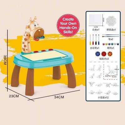 China Early educational toy table painting projection game color toy graffiti paint writing storage model table for sale