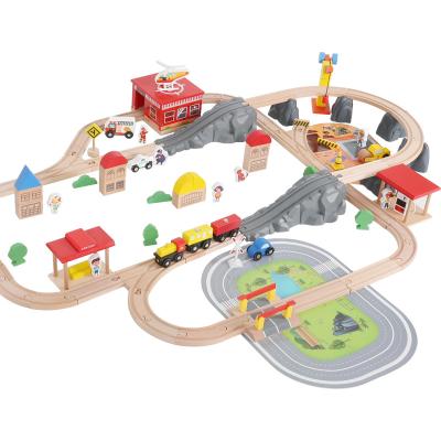 China Hot Selling Brand New Wooden Train Set Onshine Style Wooden Toys Train Set Wooden Train Track Toys Set For Kids for sale