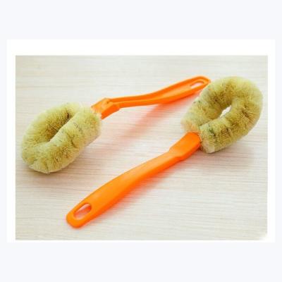 China Practical House Kitchen Fiber Non Stick Eco Friendly Kitchen Pot Shape Wash Cleaning Brush for sale