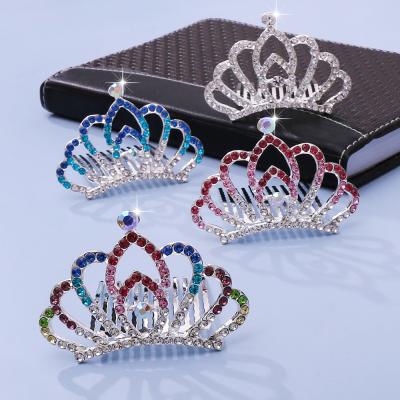 China Birthday Gift Birthday Hair Clip Of Full Diamond Crystal Hairpin Crown Perform Princess Environmentally Friendly Female Children Headdress for sale