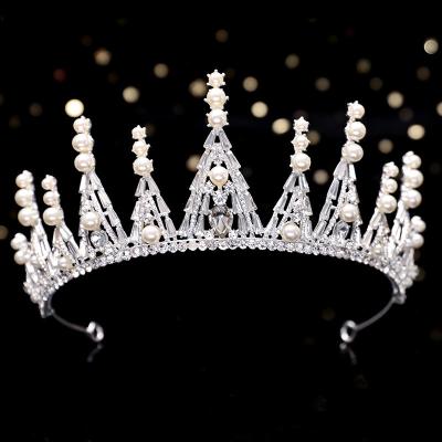 China Environmentally Friendly Ice Snowflake Crown Headdress Bride and Snow Queen Hair Circle Wedding Dress Birthday Headband Europe America for sale