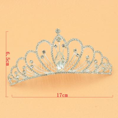 China Kids Hairpin Birthday Environmentally Friendly Hair Clip Crystal Tiara Crowns For Women Girls Silver for sale